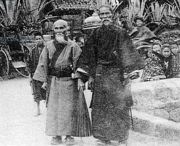 Two Pechin or Samurai of the Ryukyu Kingdom, now Okinawa, c. 1880.